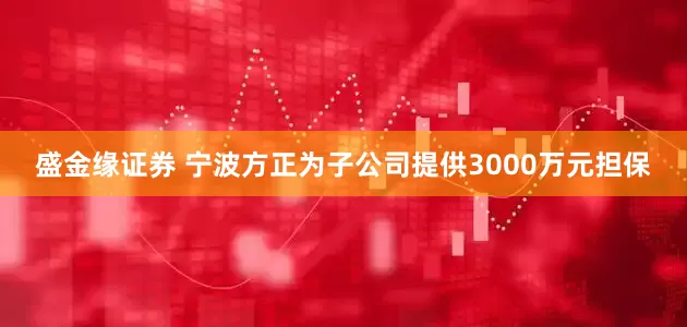 盛金缘证券 宁波方正为子公司提供3000万元担保